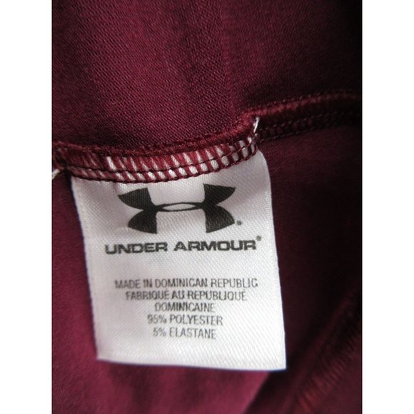 Under Armour Shirt Medium Red Gym Running Logo Pullover Top Preppy - Picture 10 of 11